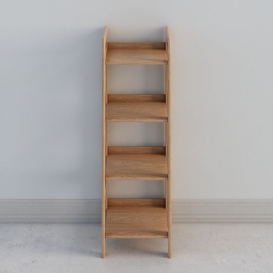 Modern Minimalist 3D Bookshelf Model