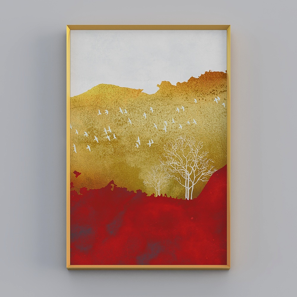 Vibrant Nature Scene 3D Model Art