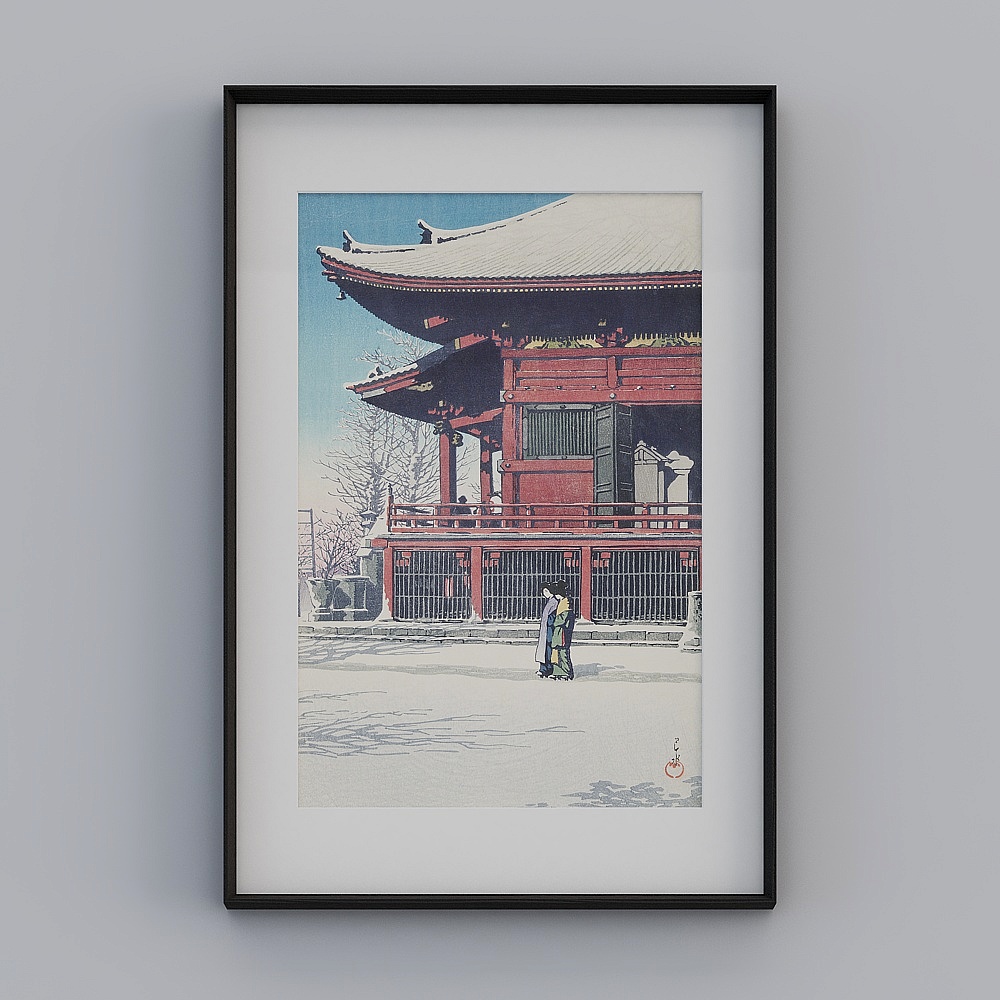 Kippel flagship store Japanese-style living room vertical black box 62x92cm print tmzmj-yz-gg-sk-1