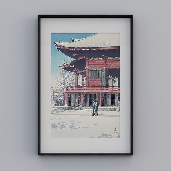 Winter Temple 3D model - Traditional Japanese Design