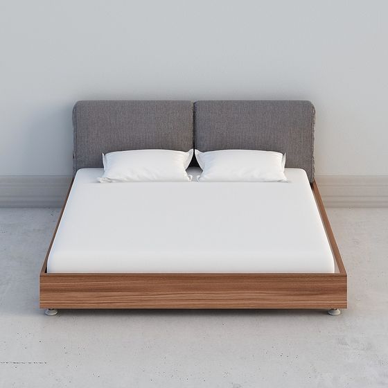 Modern Low-Polygon Bed Frame 3D model