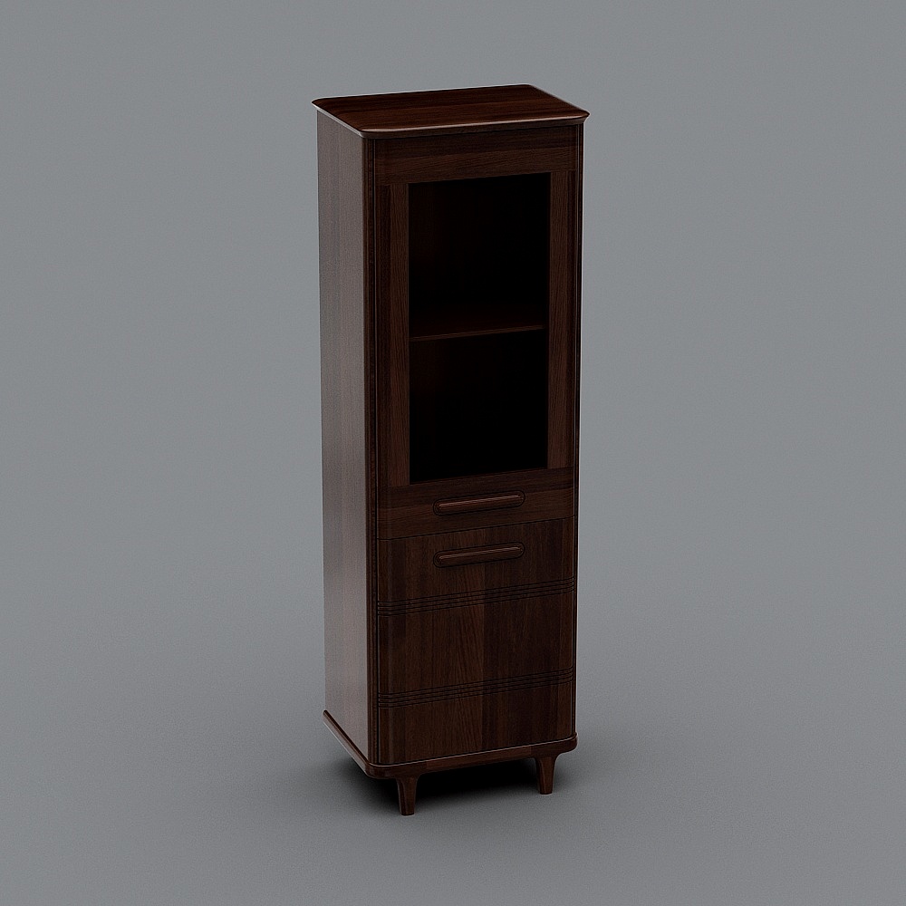 Vintage Bookshelf 3D model with Retro Charm