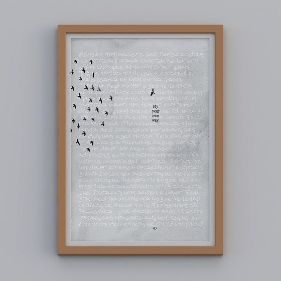 Flying Words 3D model for Designers and Developers