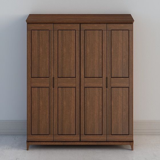 Minimalist Wooden Wardrobe 3D model