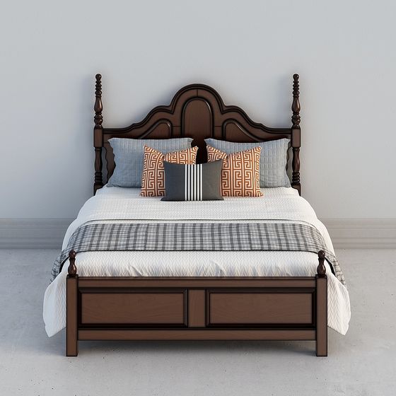 Vintage Bed 3D model with Unique Charm