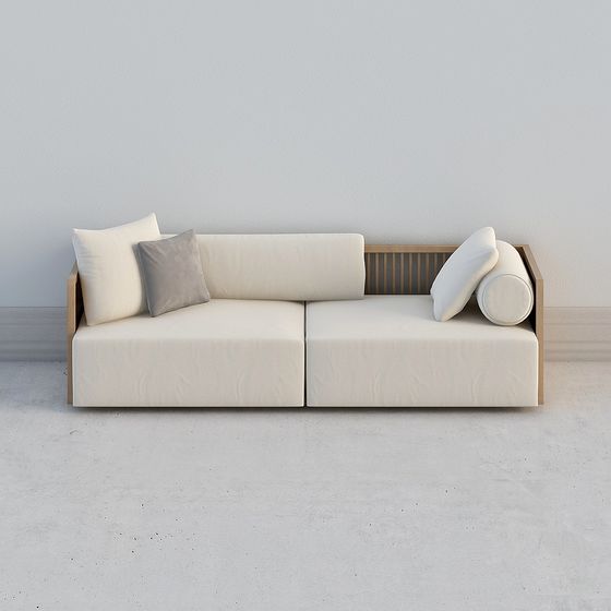 Modern Minimalist Low-Polygon Sofa 3D model