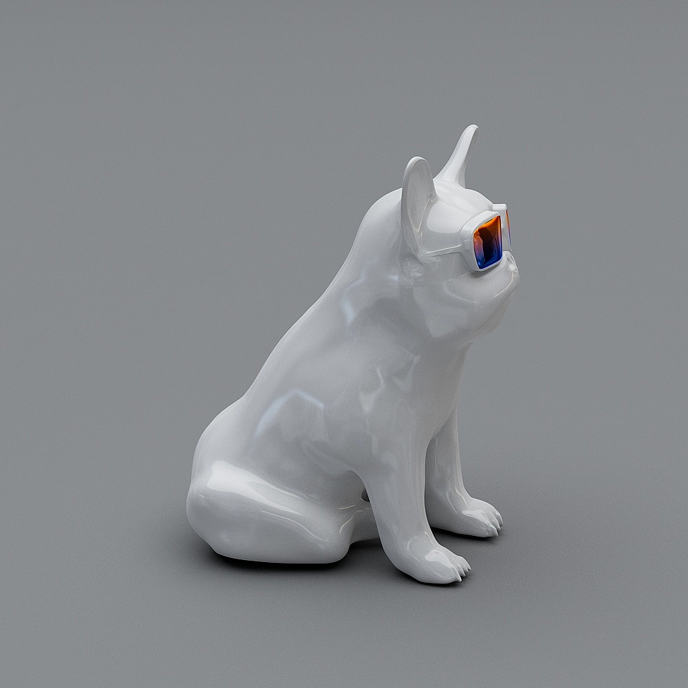 Stylish French Bulldog 3D Model