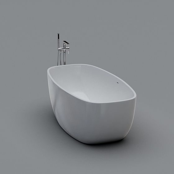 Sleek Bathtub 3D model for Modern Aesthetics