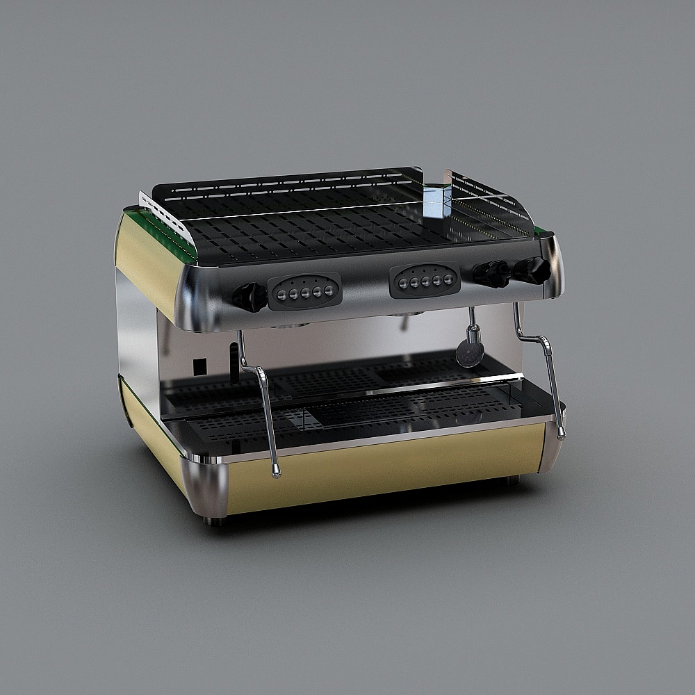 Elegant Low-Poly Coffee Machine 3D model