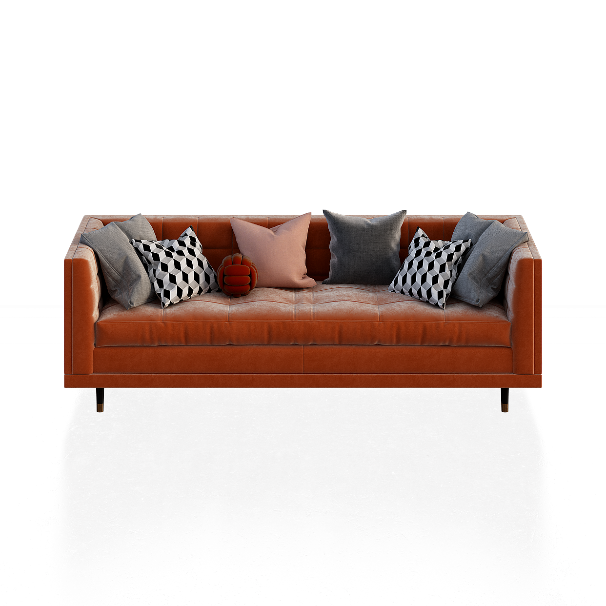 Urban Comfort Sofa 3D Model – Low-Poly Modern Design