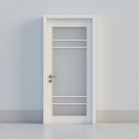 Stylish Glass Window Door 3D model for Interiors