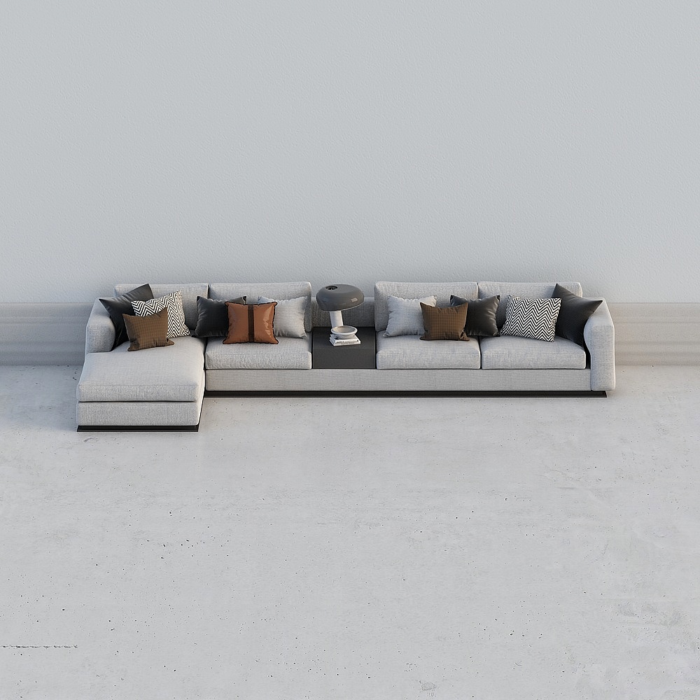 Modern Minimalist L-Shape Sofa 3D model