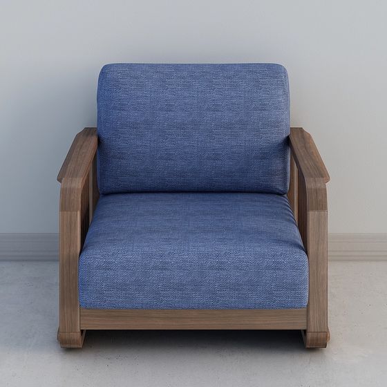 Elegant Low-Poly Lounge Chair 3D model for Cozy Spaces