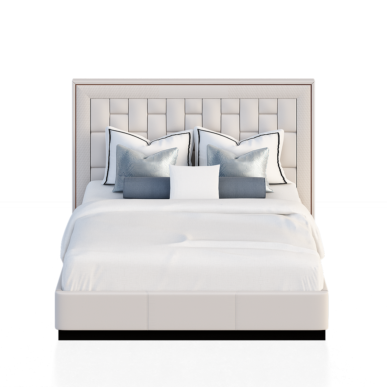 Urban Elegance 3D Bed Model – Low-Poly Leather Design