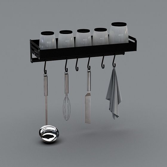 Modern Minimalist Kitchen Shelf 3D model