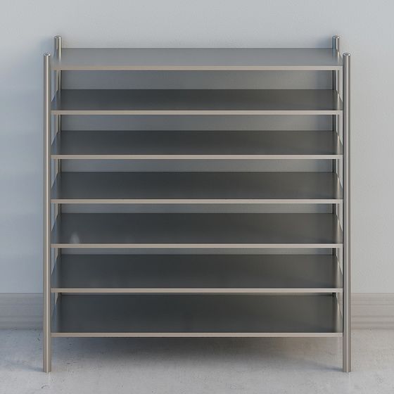 Sleek Metallic Bookshelf 3D model