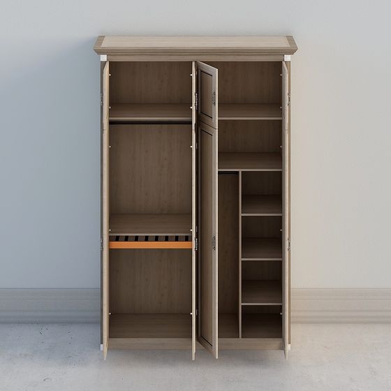 Elegant Low-Poly Wardrobe 3D model for Modern Interiors