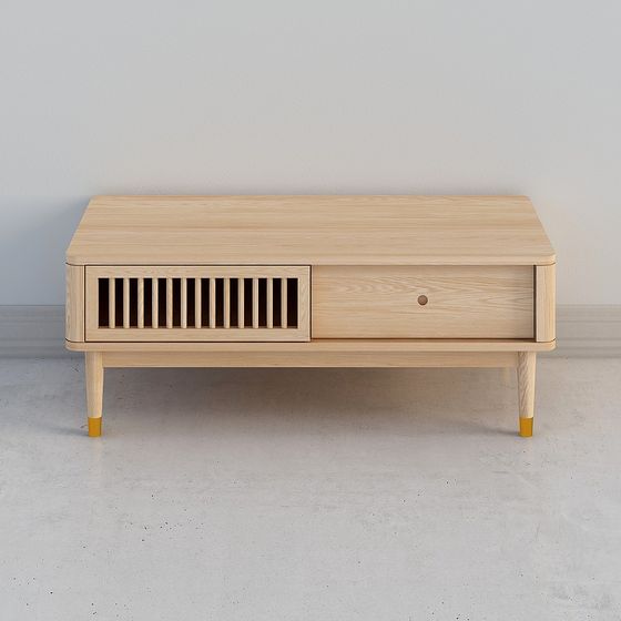 Wooden Storage Coffee Table 3D model