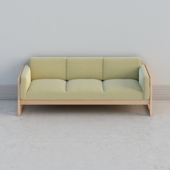 Tranquil Low-Polygon Sofa 3D model for Contemporary Spaces