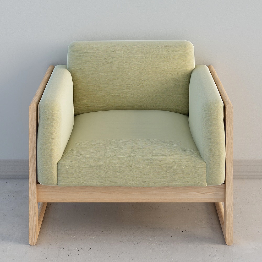 Victoria's vertical single sofa is wood colored