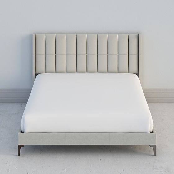 Sleek Modern Minimalist Bed Frame 3D model for Stylish Spaces