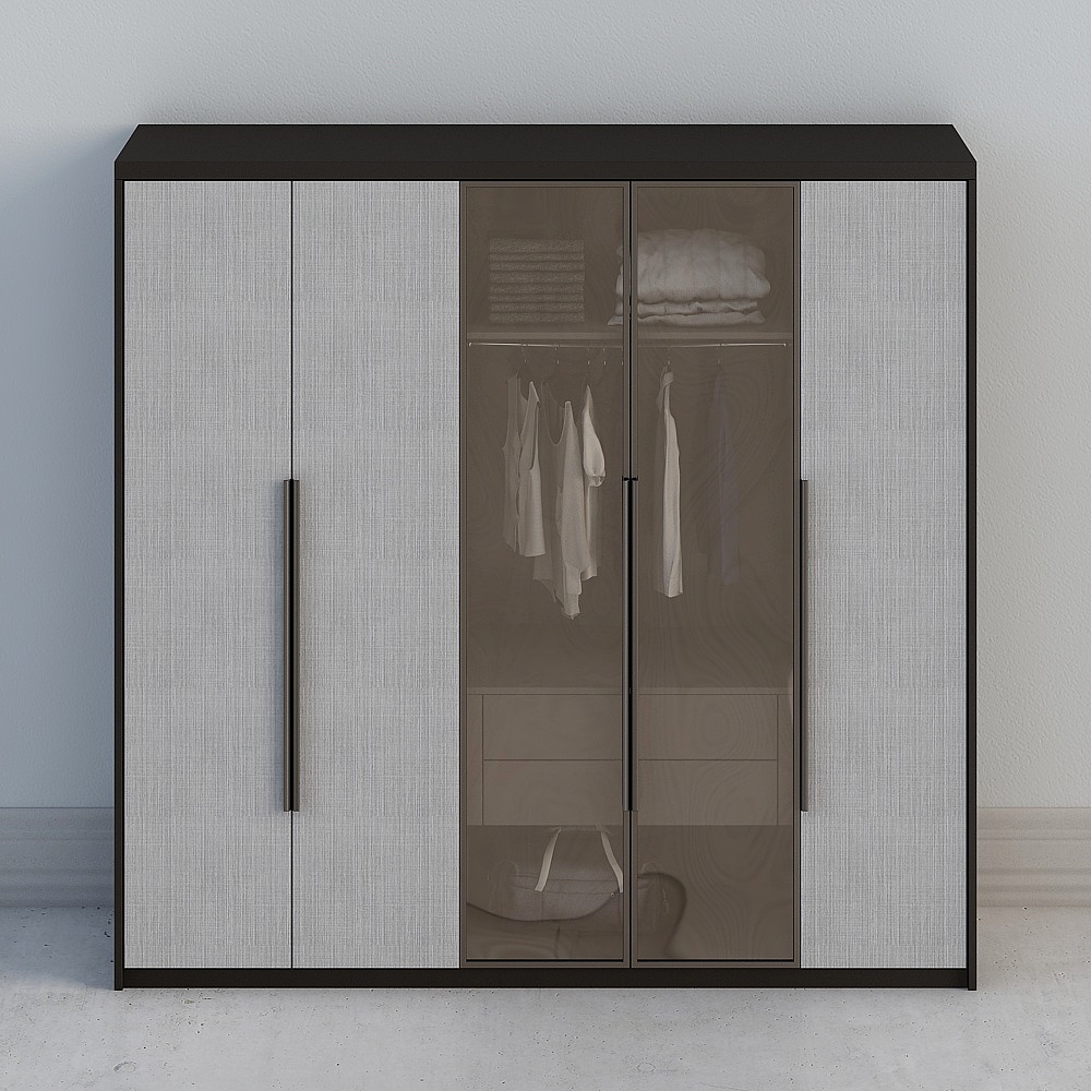Stylish Minimalist Wardrobe 3D model
