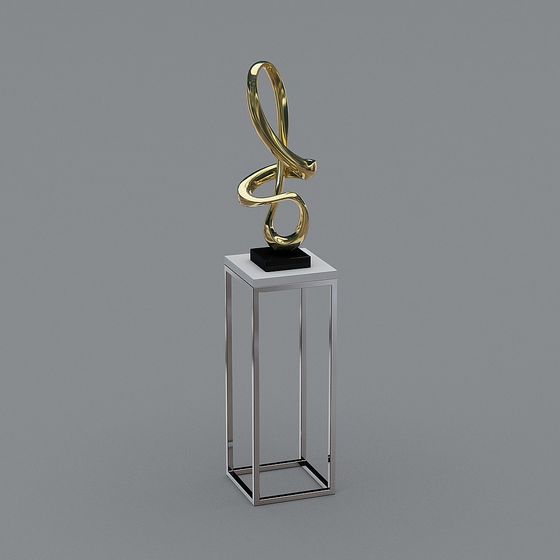 Abstract Metal Sculpture 3D model