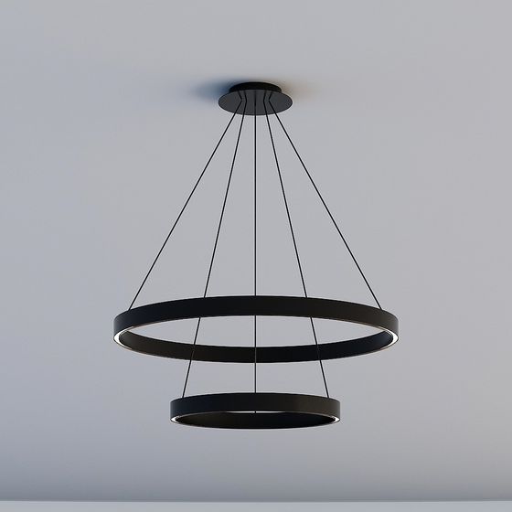 Suspended Halo Pendant Light 3D model for Modern Interiors
