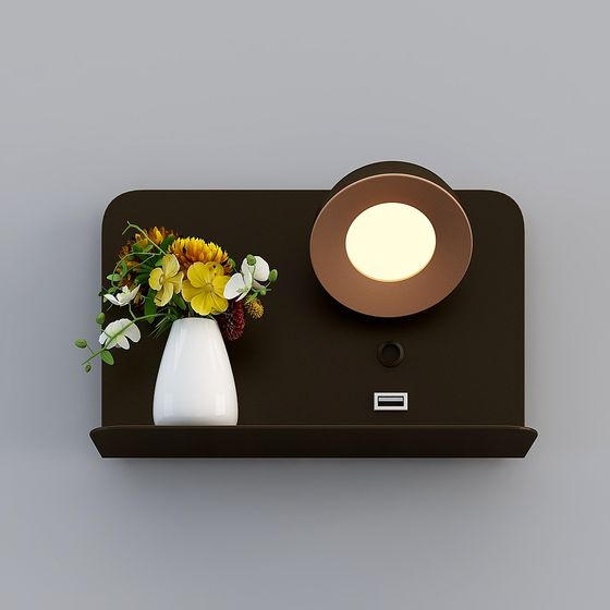 Stylish Low-Poly Wall Lamp 3D model Design