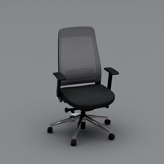 Sleek Low-Poly Office Chair 3D Model