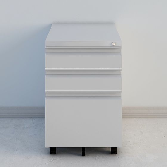 Modern Minimalist Mobile Filing Cabinet 3D model