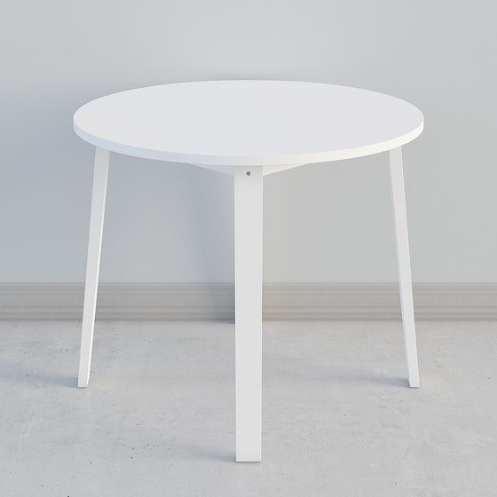 Elegant White Round Table 3D model