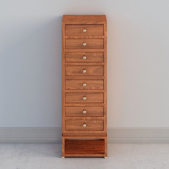 Minimalist Wooden Storage Cabinet 3D model