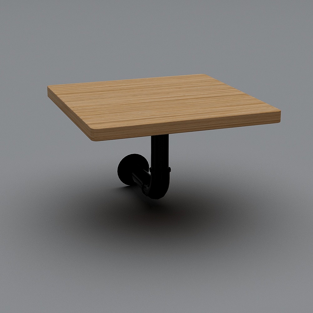 Stylish Floating Wooden Table 3D model