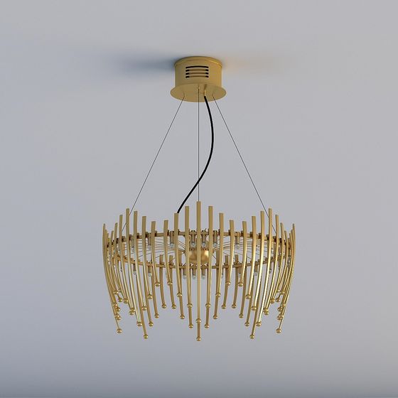 Elegant Low-Polygon Chandelier 3D model