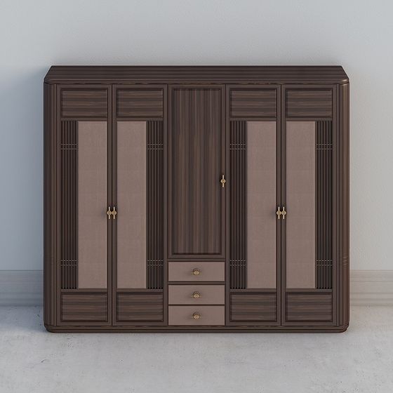 Stylish Low-Poly Wardrobe 3D model for Modern Spaces