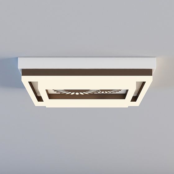 Elegant Low-Polygon Ceiling Light 3D model