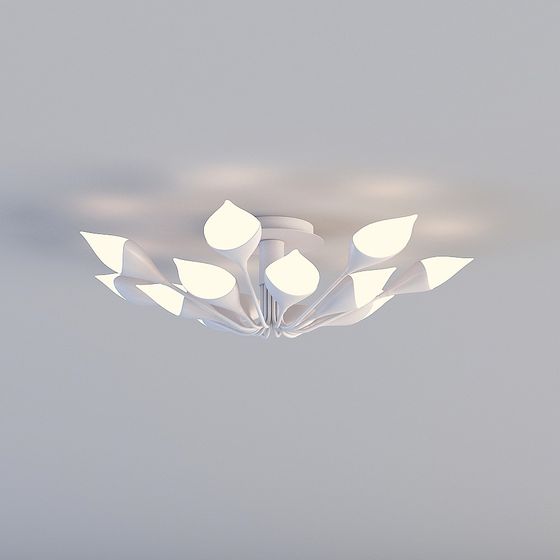 Low-Poly Lotus Pendant Light 3D model