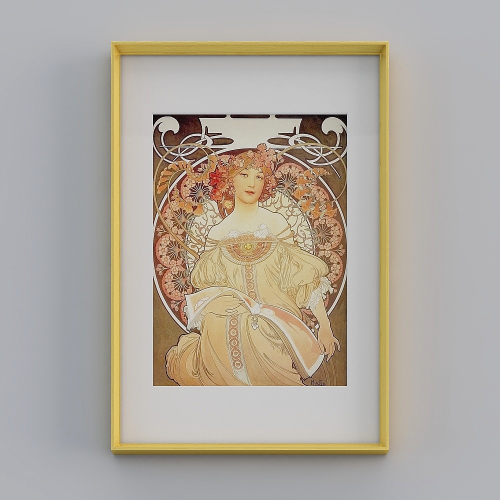 Carte de figure de cadre de couleur de feuille d'or vert vertical de la salle de séjour moderne du magasin phare Kibaki 42x62 cm