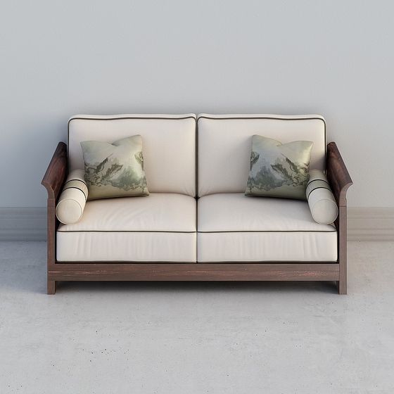 Elegant Low Poly Sofa 3D Model for Modern Interiors