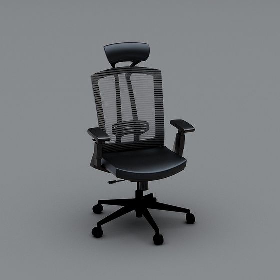Sleek Low-Poly Office Chair 3D Model