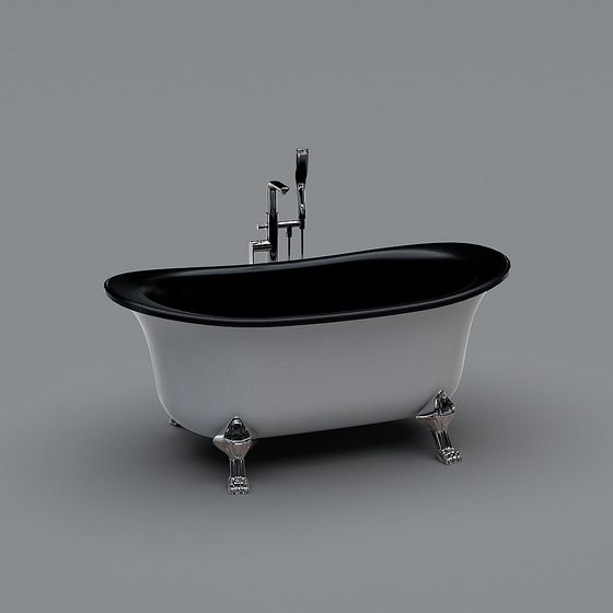 Classic Clawfoot Bathtub 3D model