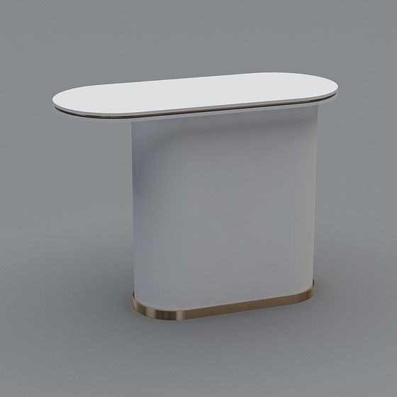 Elegant Oval Bar Counter 3D model for Modern Spaces