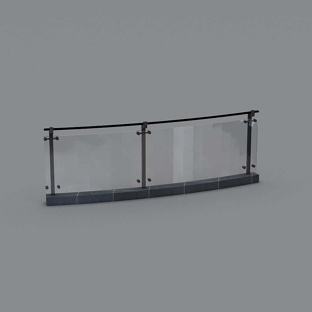 Glasgeländer 2 Unterabschnitte