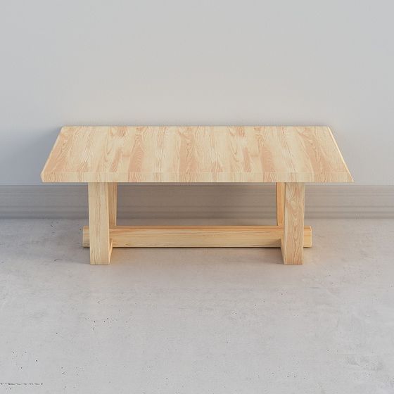 Stylish Wooden Coffee Table 3D Model