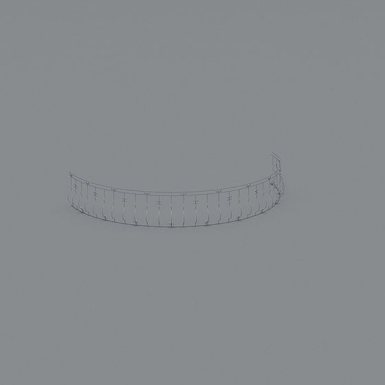 Elegant Curved Railing 3D Model