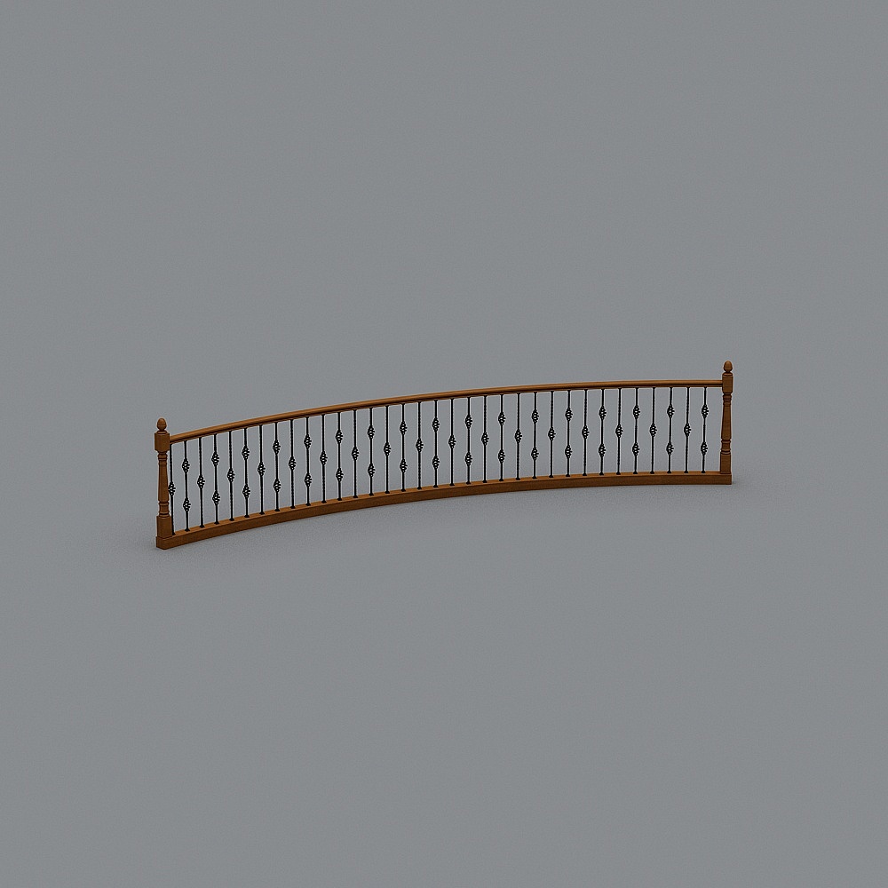 Vintage Iron Railing 3D model