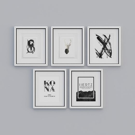 Minimalist Art Wall Hangings 3D model Collection