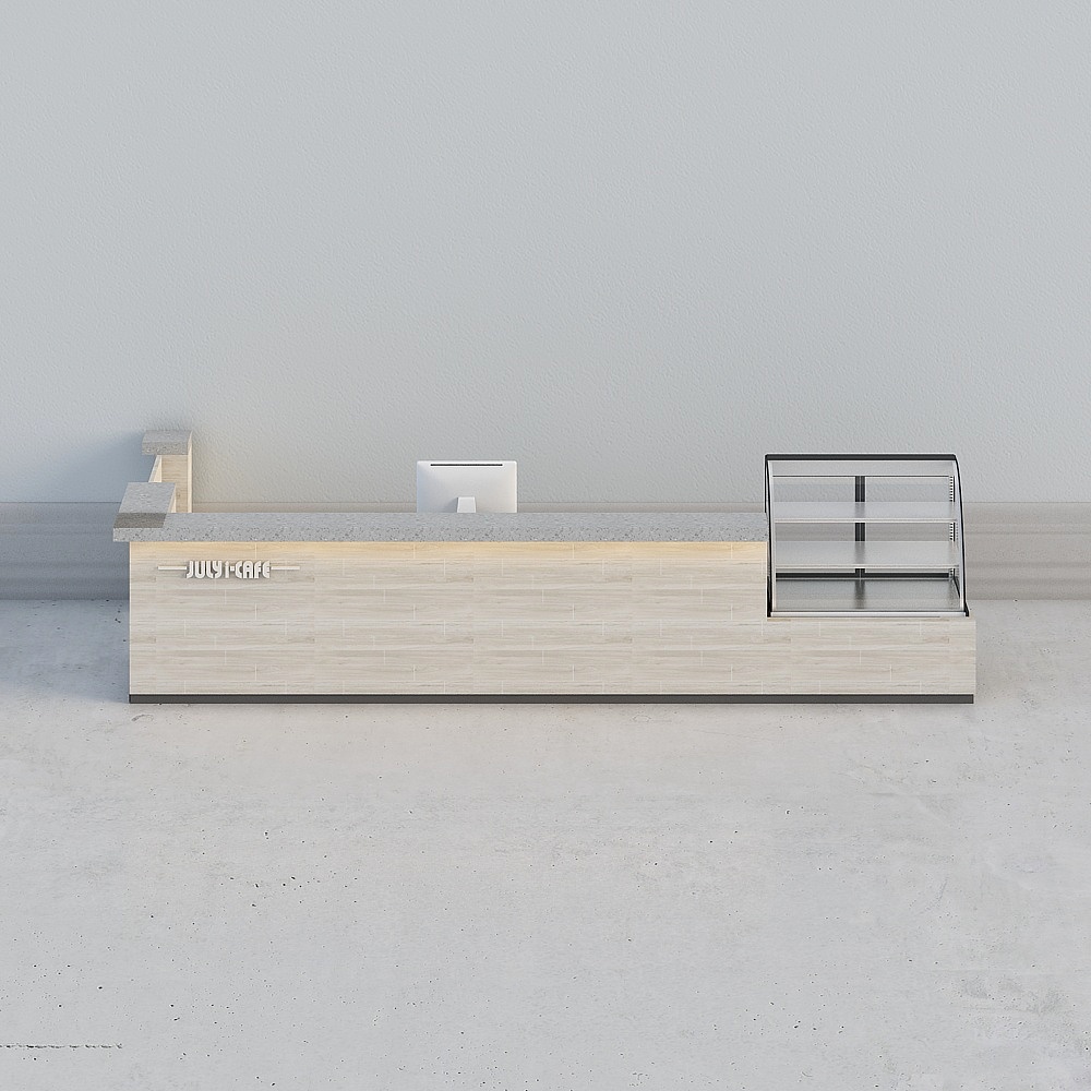 Elegant Minimalist Reception Desk 3D model