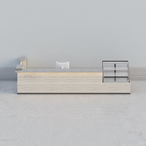 Elegant Minimalist Reception Desk 3D model